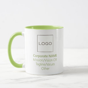 Corporate Business Company Logo Custom Lime Green Mug