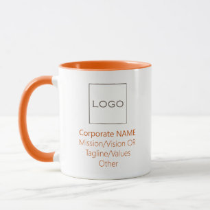 Corporate Business Company Logo Customised Orange Mug