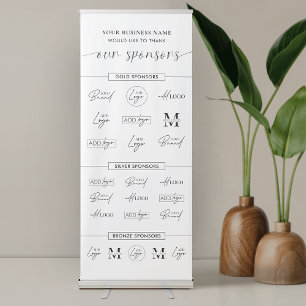 Corporate Business Event Sponsor Logos Backdrop Retractable Banner