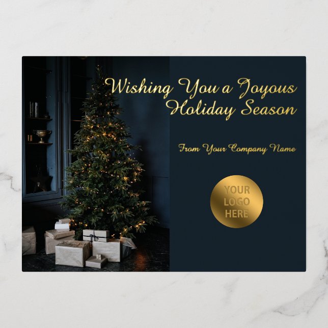 Corporate Business Foil Holiday Postcard (Front)
