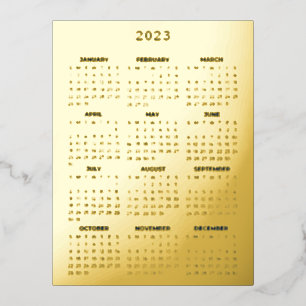 Corporate Business Gold luxurious Elegant Calendar Foil Invitation Postcard