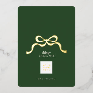 Corporate Business Gratitude & Seasons Greetings Foil Holiday Card