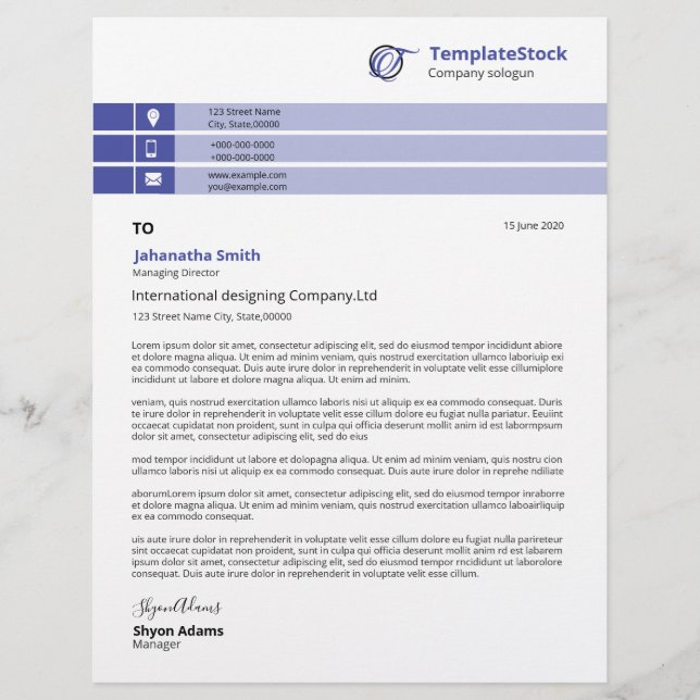 Corporate Business Letterhead (Front)
