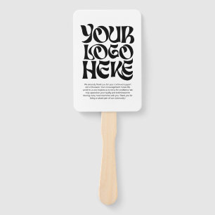 Corporate Business Logo and Text Thank You Favour Hand Fan