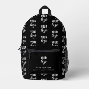 Corporate Business Logo Black Minimalist Company Printed Backpack