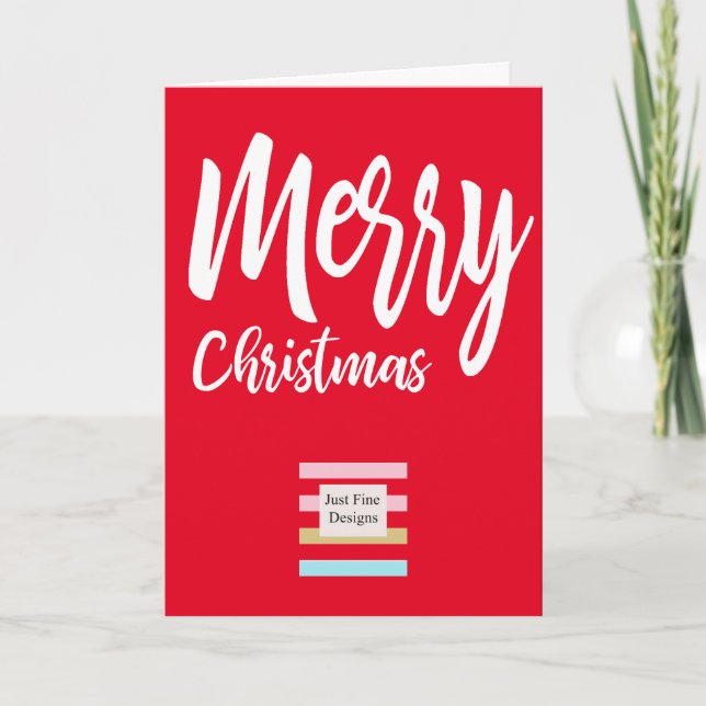 Corporate Business Logo Christmas Holiday Greeting Card (Front)
