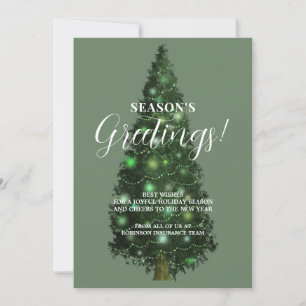 Corporate Business Logo Christmas Trees Holiday Card