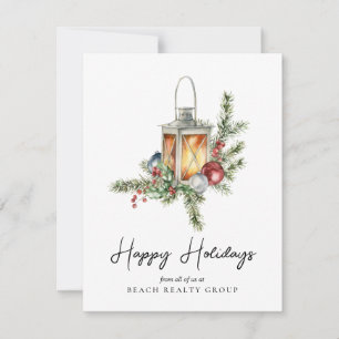 Corporate Business Logo Christmas Watercolor Holiday Card