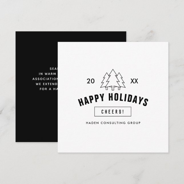 Corporate Business Logo Client Appreciation Holida Holiday Card (Front/Back)