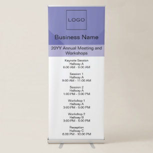 Corporate, Business Logo Meeting Purple Retractable Banner