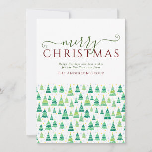 Corporate Business Logo Merry Christmas Trees Holiday Card