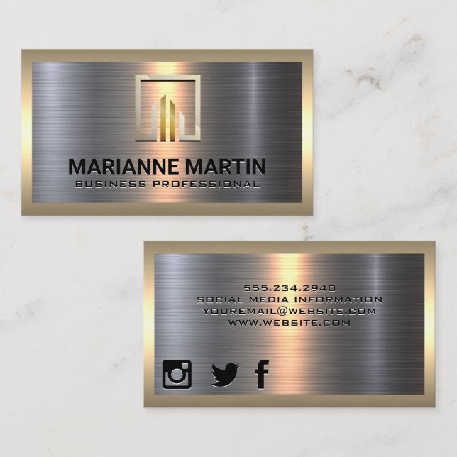 Corporate Business Logo | Metallic Card (Front/Back)