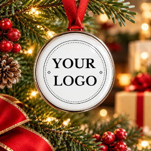 Corporate Business Logo Modern Christmas Metal Tree Decoration