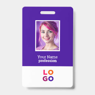 Corporate Business Logo, Photo, Qr Code, Name ID Badge