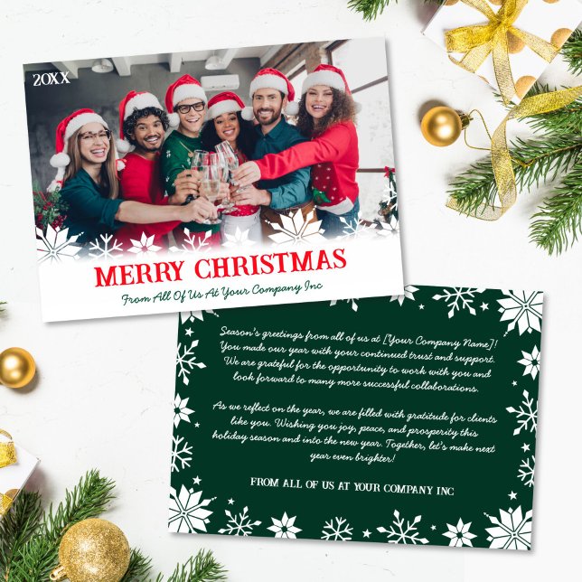 Corporate Business Merry Christmas Photo Holiday Card (Corporate Business Merry Christmas Photo Holiday Card)