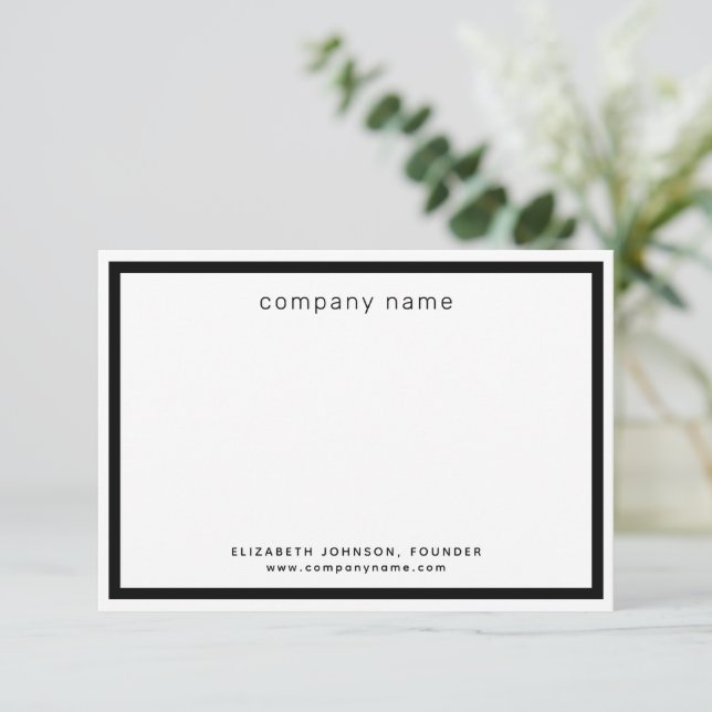 Corporate Business Modern Black White  Thank You Card (Standing Front)