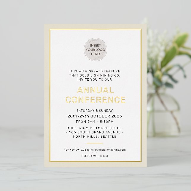 CORPORATE BUSINESS modern event simple ivory gold (Standing Front)