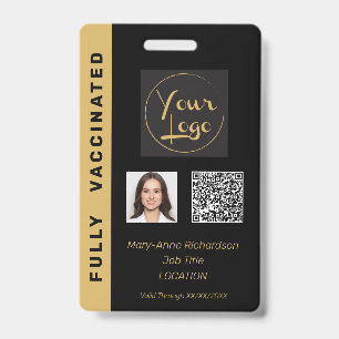 Corporate Business Photo QR Code Vaccination ID Badge