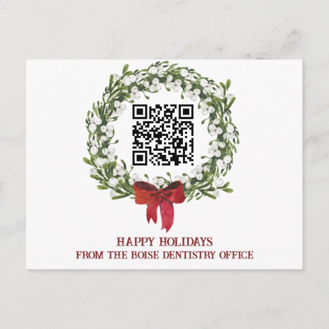Corporate Business QR  Holiday Postcard (Front)