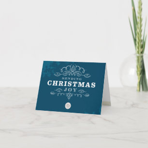 CORPORATE BUSINESS sending christmas joy logo blue Holiday Card