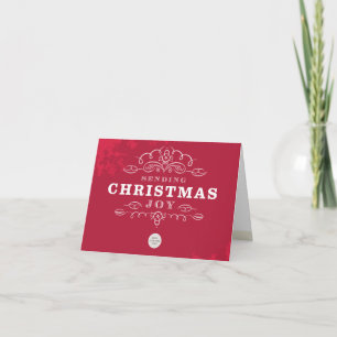 CORPORATE BUSINESS sending christmas joy logo red Holiday Card