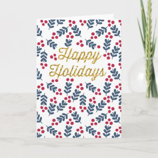 Corporate Business Workplace Gold Holiday Card