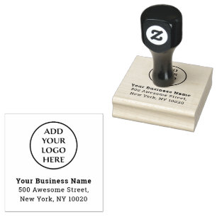 Corporate Business Your Logo Here Return Address Rubber Stamp