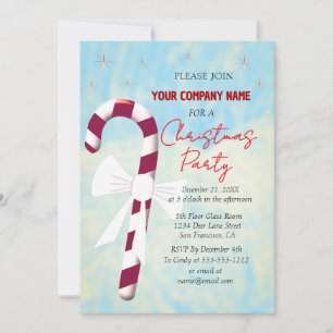Corporate Candy Cane Winter Christmas Holiday  Invitation