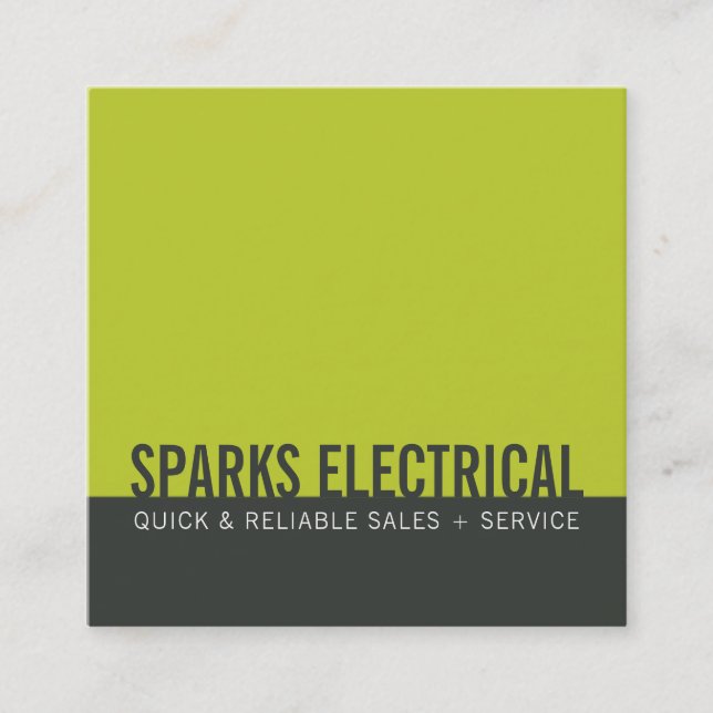 CORPORATE CARD minimal modern bold block grey lime (Front)