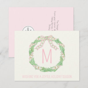 Corporate chinoiserie coquette Christmas wreath Card