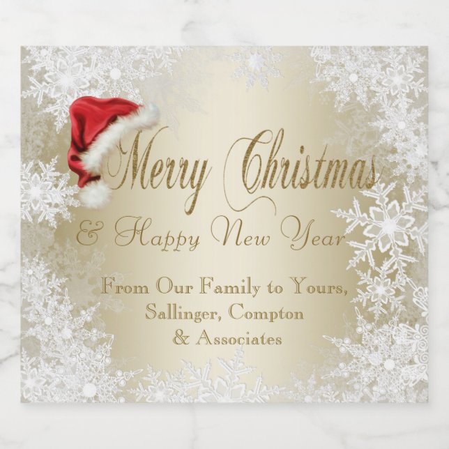 Corporate Christmas Beer Bottle Labels (Single Label)