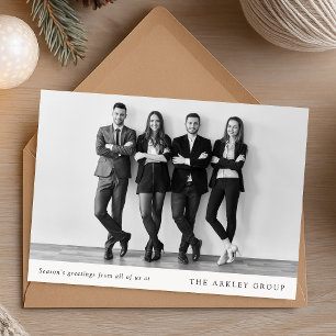 Corporate Christmas   Black and White Business Holiday Card