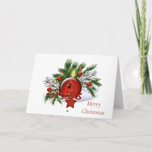 Corporate Christmas Card with Candle and ornament