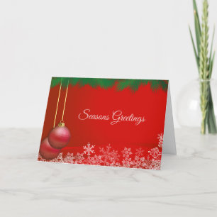 Corporate Christmas Card with Ornaments and verse.