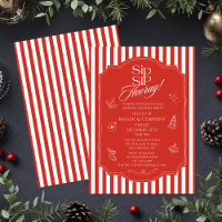 Corporate Christmas Cocktail Party Red Stripes