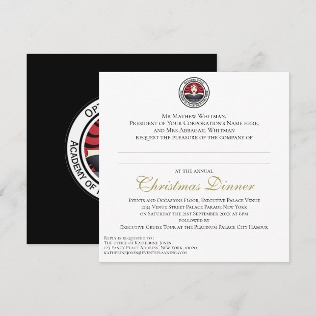 Corporate Christmas Dinner Invitation (Front/Back)