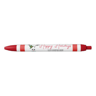 Corporate Christmas Holidays Red Customised Black Ink Pen