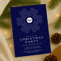 Corporate Christmas Party Navy Blue Business Logo