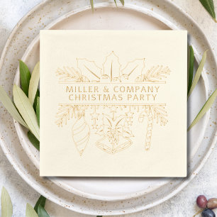 Corporate Christmas Party Personalised Foil Napkins