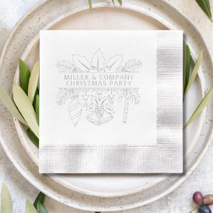 Corporate Christmas Party Personalised Name Foil Napkins