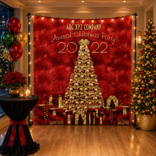 Corporate Christmas Party Photo Booth Backdrop Tapestry