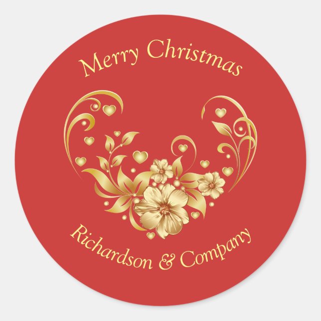 Corporate Christmas Party Round Sticker (Front)