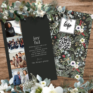 Corporate Christmas Personalised 4 Photo Collage Holiday Card