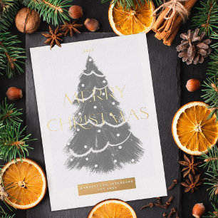 Corporate Christmas Tree Merry Christmas Foil Holiday Card