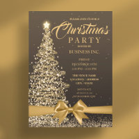 CORPORATE Christmas Tree Ribbon Gold Party