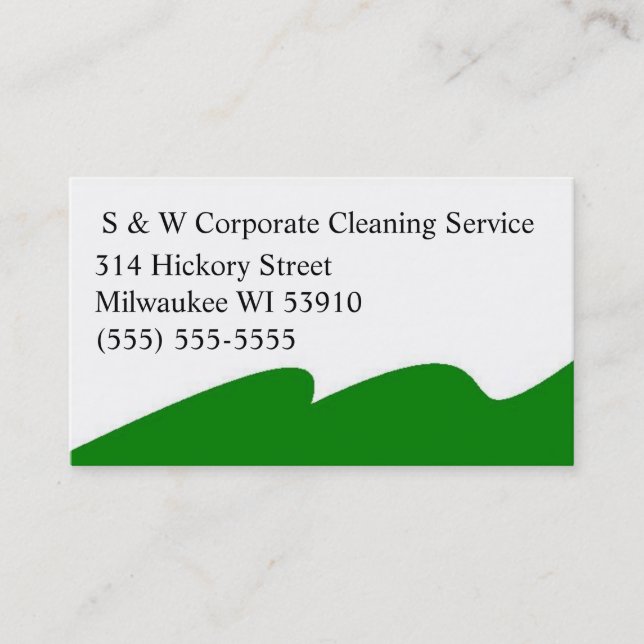Corporate cleaning service business cards (Front)