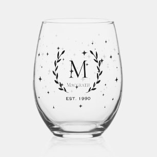 Corporate clients monogram Bulk gifts Stemless Stemless Wine Glass