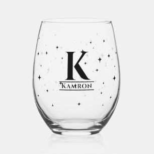 Corporate clients monogram Bulk gifts Stemless Stemless Wine Glass