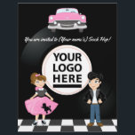 Corporate/Club/College/School Sock Hop Retro Party Flyer<br><div class="desc">Versatile for any type of club/association or organisation. All elements on this Club/Corporate Invitation for Sock Hop events are entirely customisable. If you require any assistance with the customisations or you would like any other particular personal touch included in the design, feel free to contact us (See "Ask this Designer"...</div>