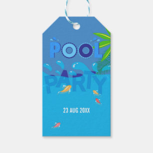 Corporate/Club Summer Pool Party Logo Gift Tags